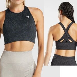 Gymshark Adapt Animal Seamless Sports Bra-Butterfly Black size M